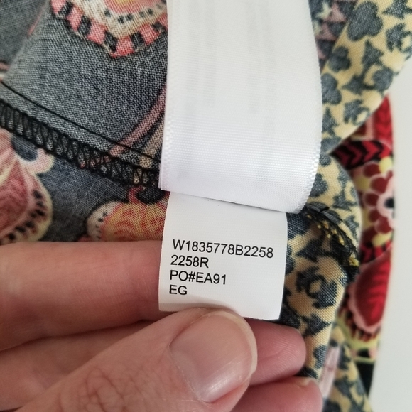 Band of Gypsies Floral Print Smocked Maxi Dress Side Slit Pockets Size M Boho - Picture 9 of 15